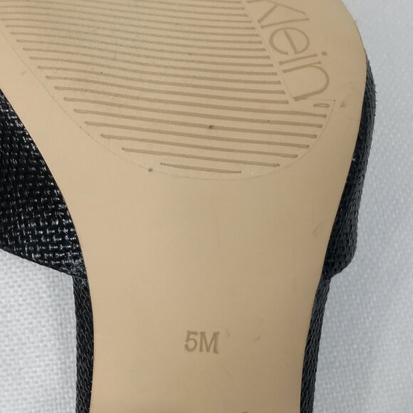 CALVIN KLEIN Bradon Sandal Slip-one Heeled Slide In Black Womens Size 5 - Picture 14 of 15